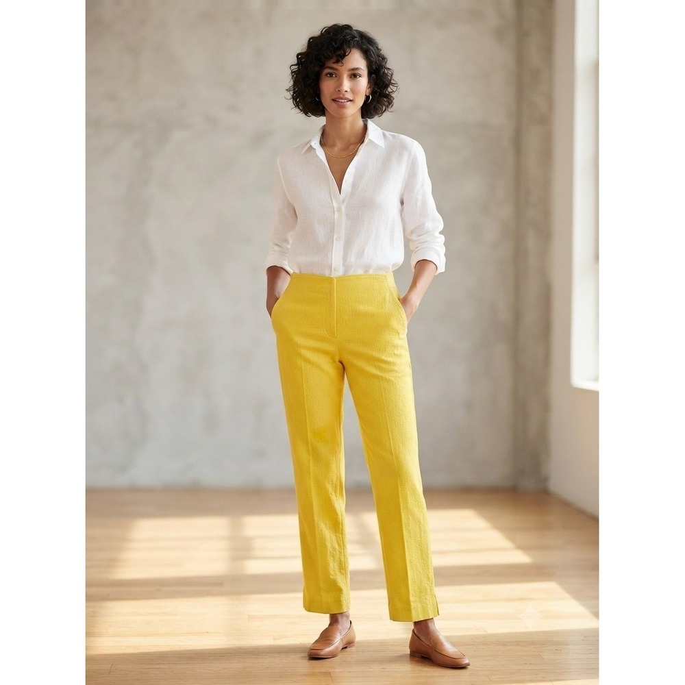 TRINA TURK NWT Pop Pant Slim-Leg Jacquard Print Stretch Pants Sz 10 Quiet Luxury